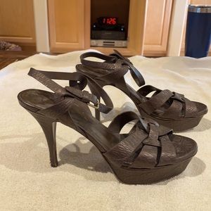 YSL bronze tribute shoes-